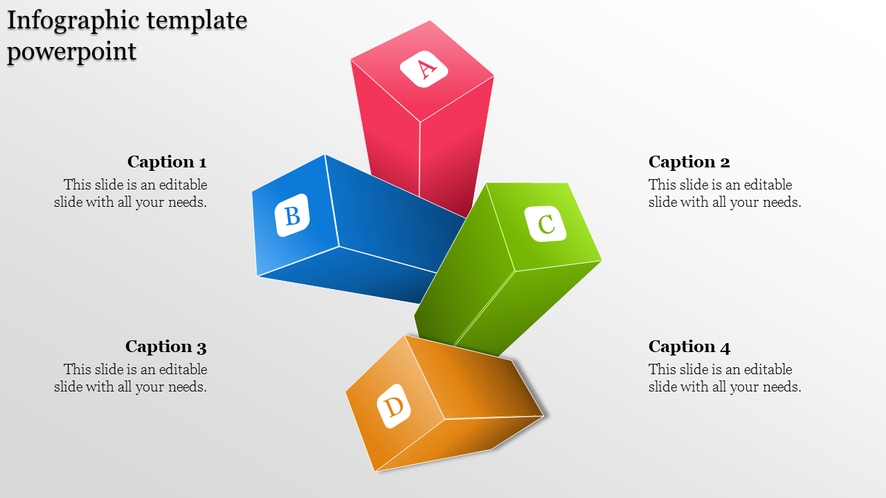 Attractive Infographic Template PowerPoint With Cube Model